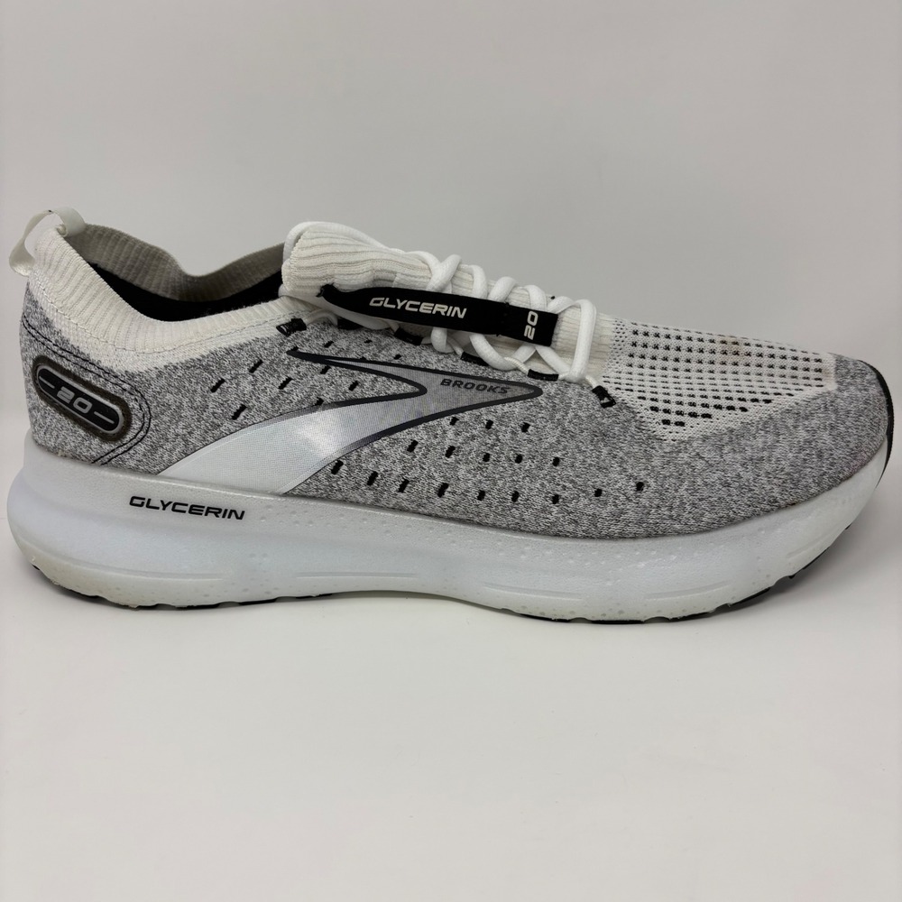 Brooks Glycerin StealthFit 20 Mens Size 12.5 Grey Running Shoes (1103841D135)